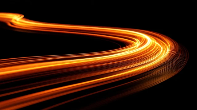 Glowing Orange Light Trails Abstract Art