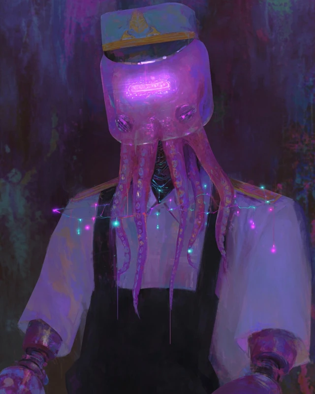 Scyphozoapunk Jellyfish Cyberpunk Illustration