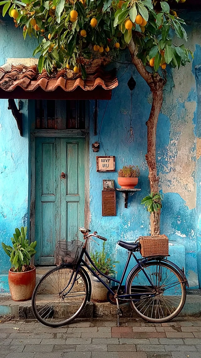 Vintage Bicycle at Home on a Sunny Day