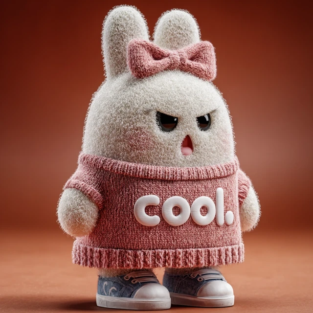 Cute Rabbit in Pink with Cool Outfit 3D Render