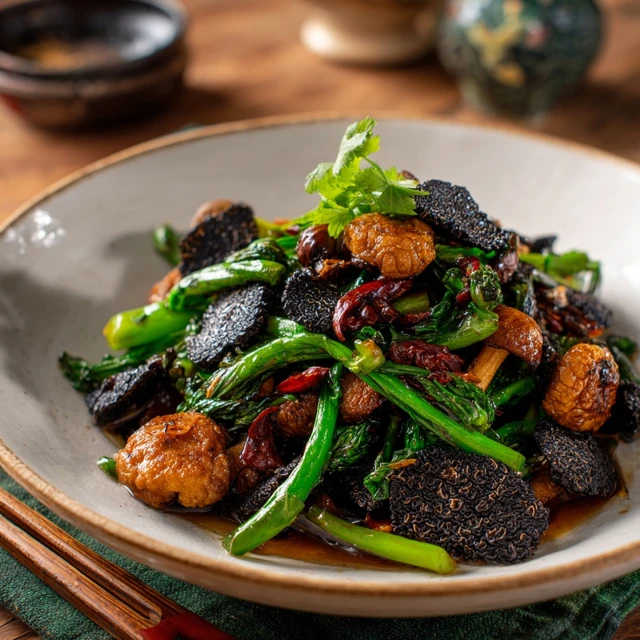 Stir Fried Termite Mushrooms Yunnan Black Truffle