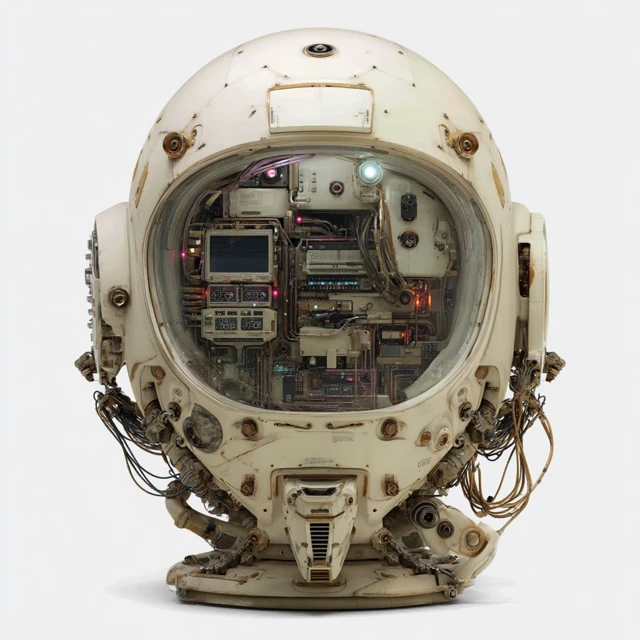 Futuristic Space Helmet with Organic Design