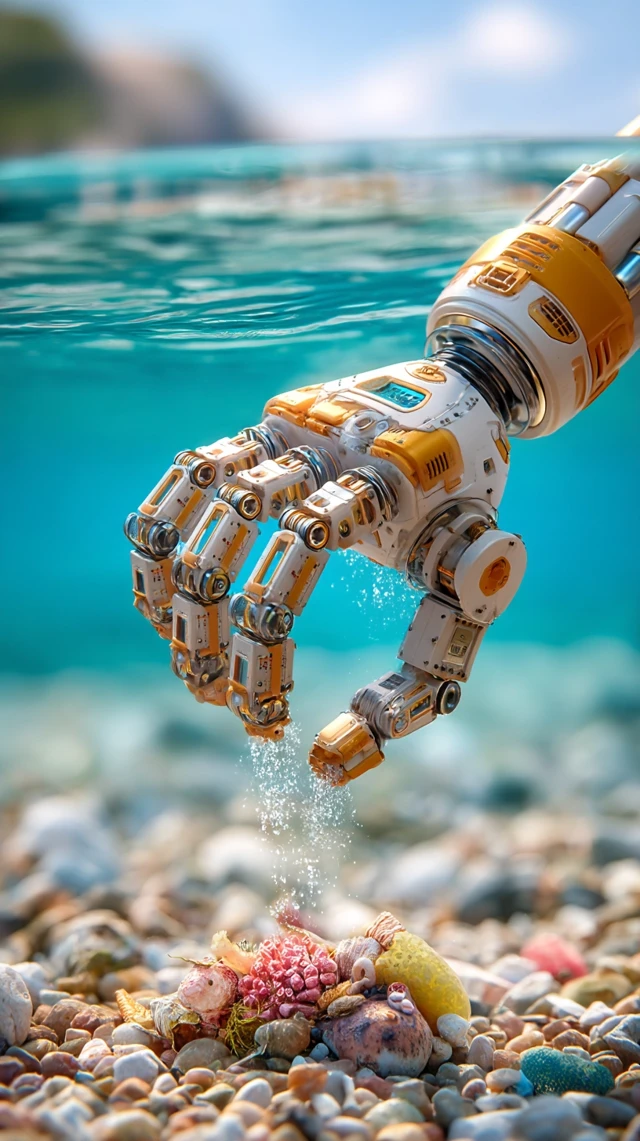 Underwater Robot Cleaning Ocean Pollution