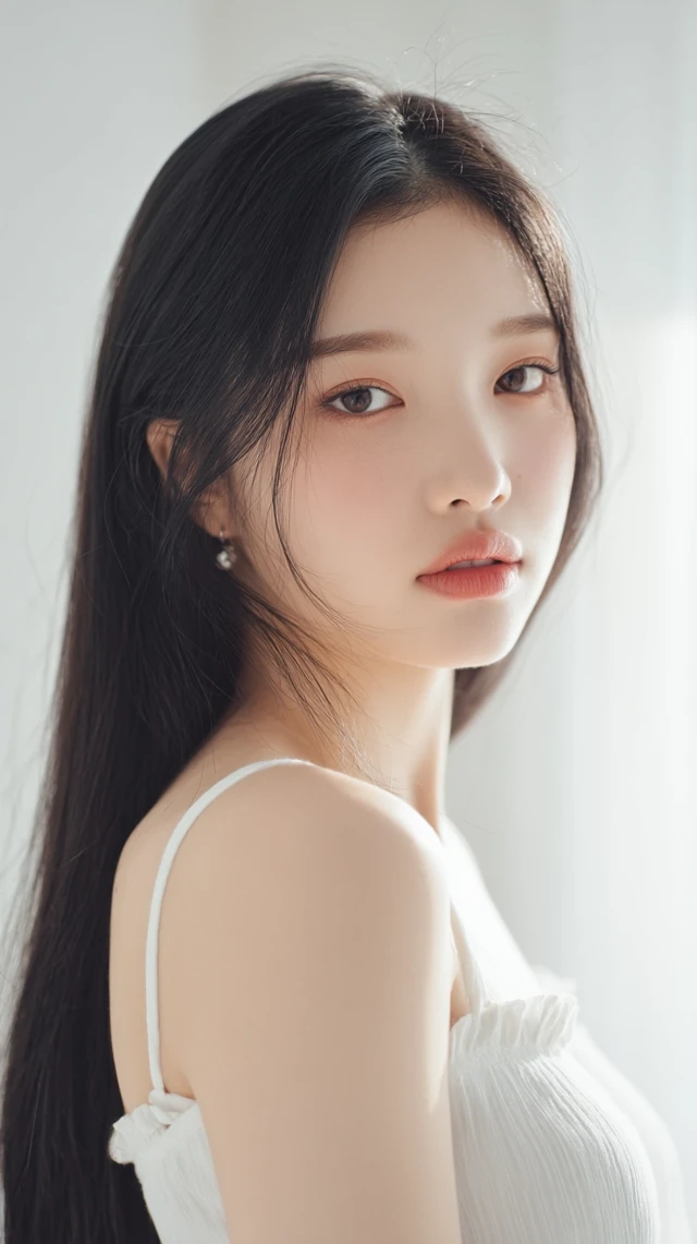 Beautiful Korean Girl Portrait - Flawless Skin and Gentle Eyes