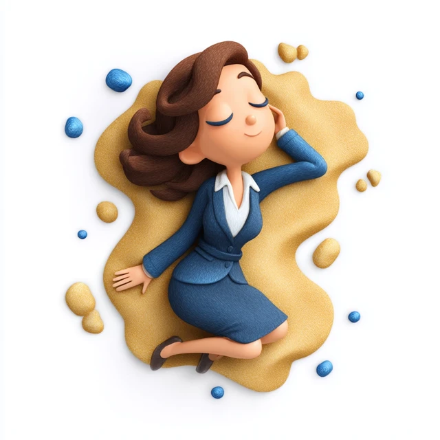 Businessperson Relaxing on Beach 3D Illustration