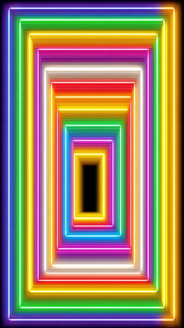 Neon Pathway Light Tunnel Abstract