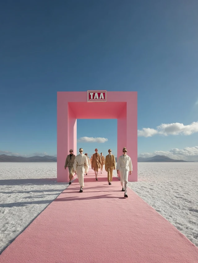 Fashion Show in Iceland Supermodels on Pink Runway