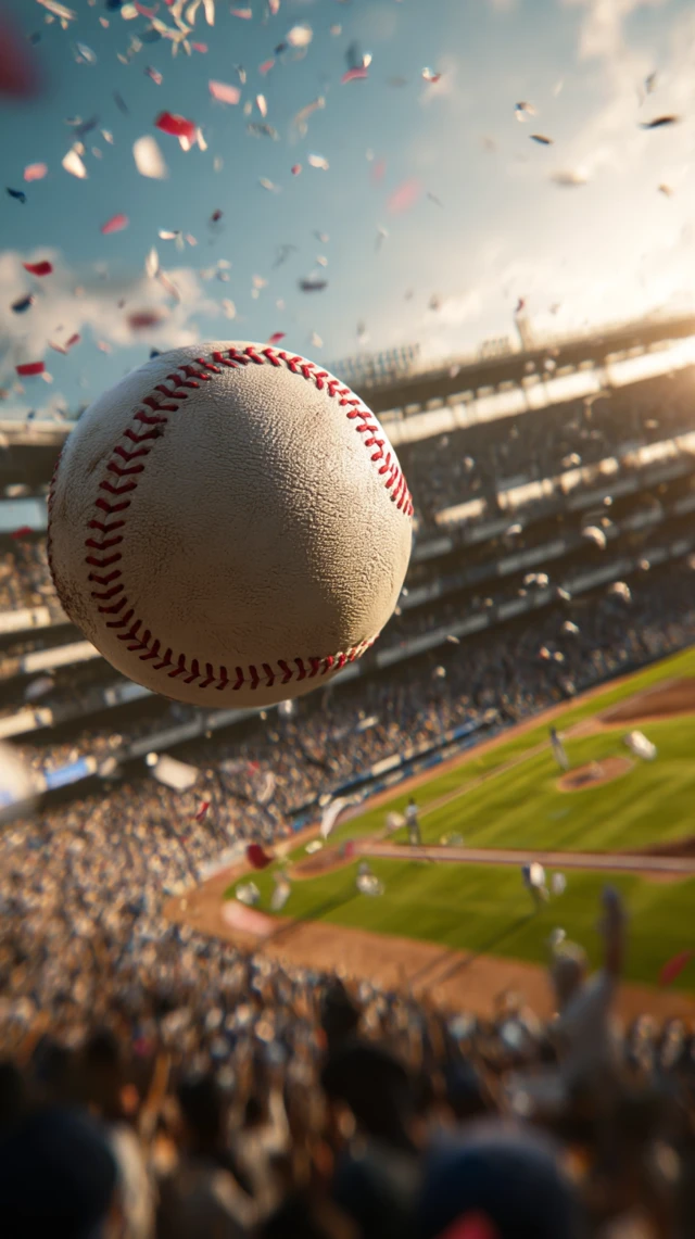 Baseball in Flight Epic Stadium Scene 4K HDR