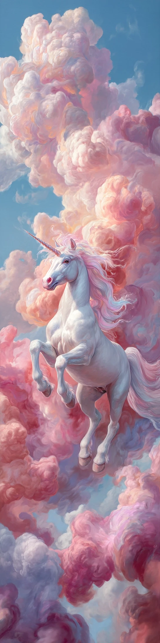 Unicorn in Pastel Clouds Painting