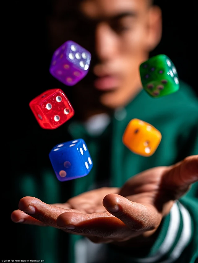 Man Playing Gonggi Dice Catching Game Studio Photo