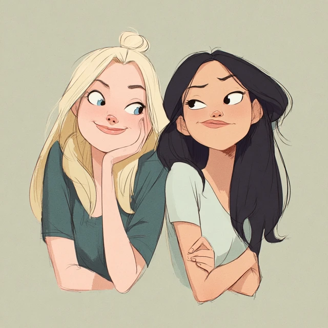 Friends Making Up Illustration