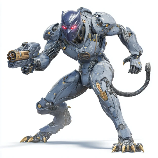 Robotic Panther SciFi Illustration