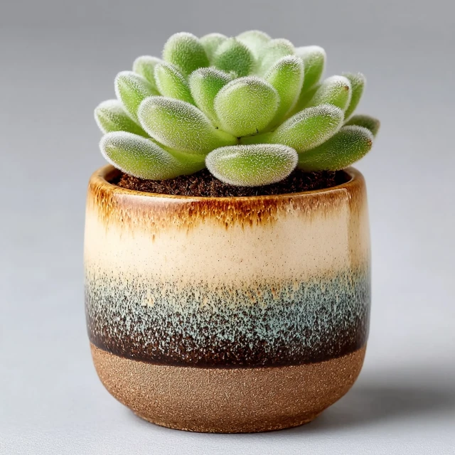 Succulent Plant in Ceramic Pot Minimalist Aesthetic