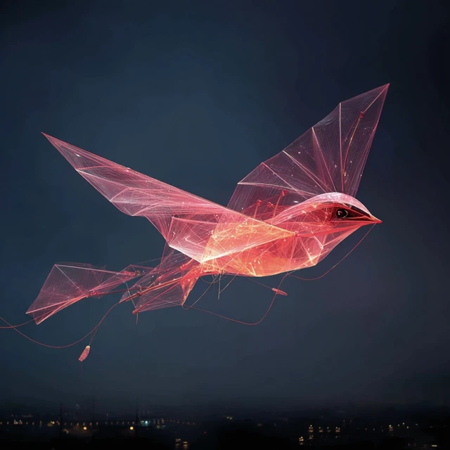 Luminous Bird Kite Dreamy Tech Art