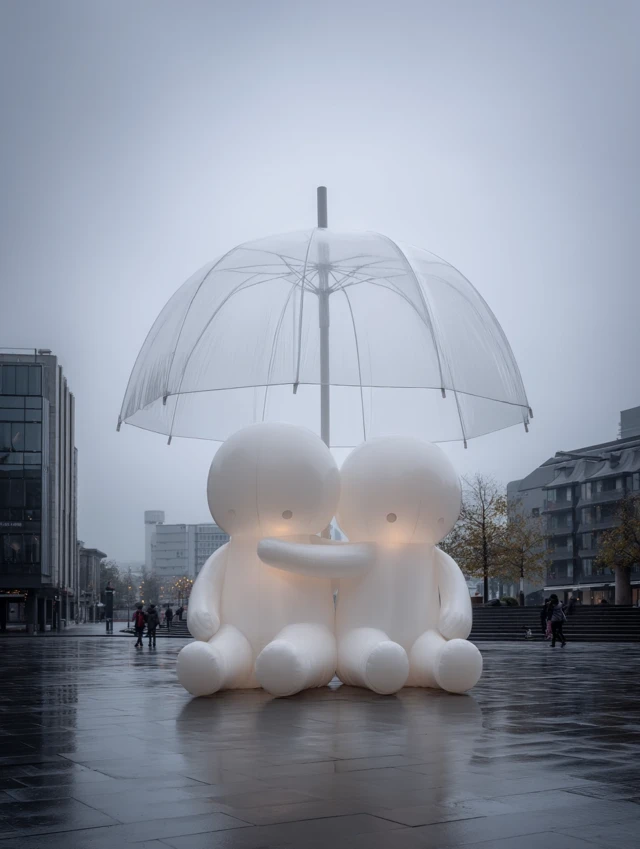 Romantic Inflatable Sculpture for Couples City Plaza