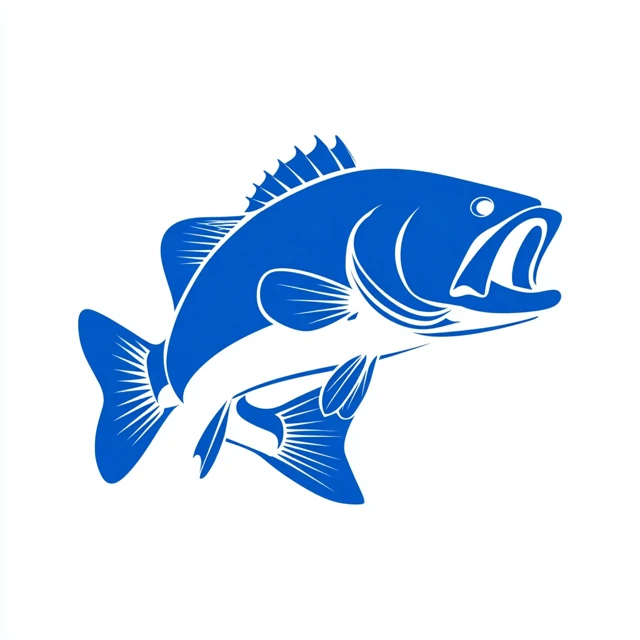 Blue Bass Fish Silhouette Vector Art