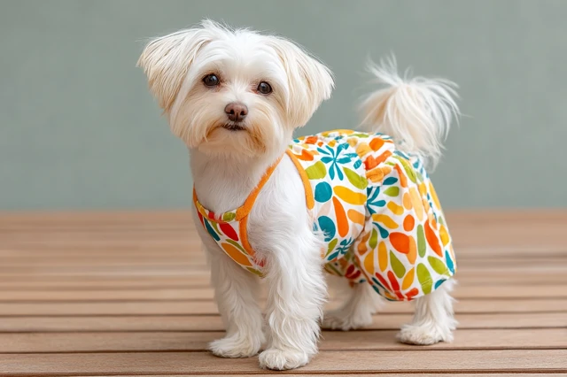 Dog in Tight Jumpsuit Funny Animal Portrait