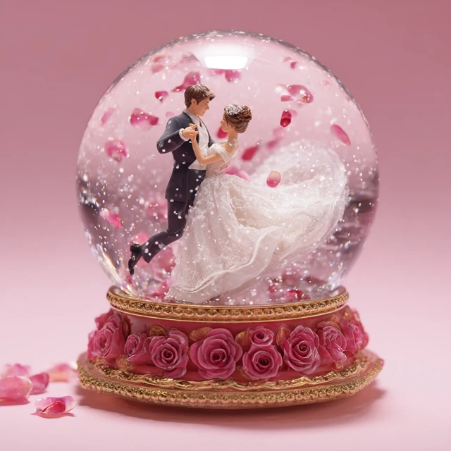 Romantic Snowglobe Couple Dancing Wedding
