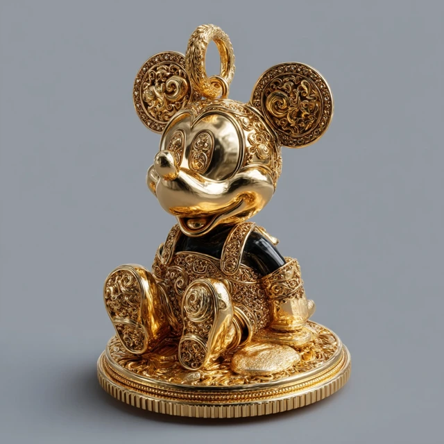 Gold Mickey Mouse Brooch Jewelry Design
