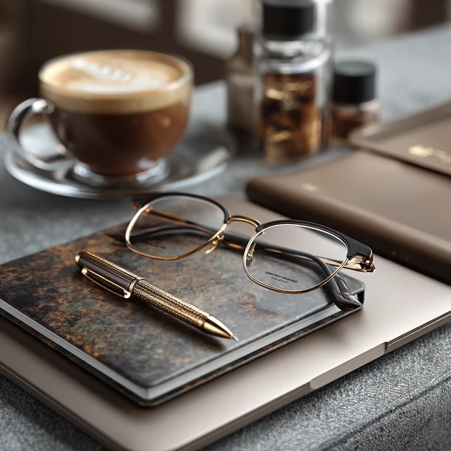 Designer Workspace Still Life: Elegant and Creative
