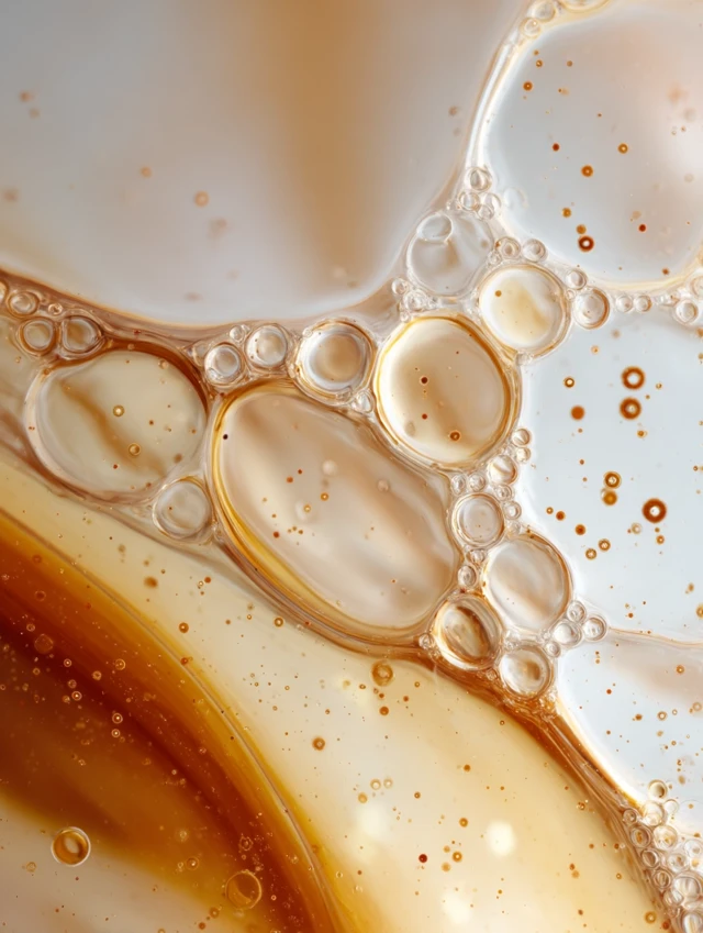 Liquid Bubble Under Microscope Beige Amber 8K