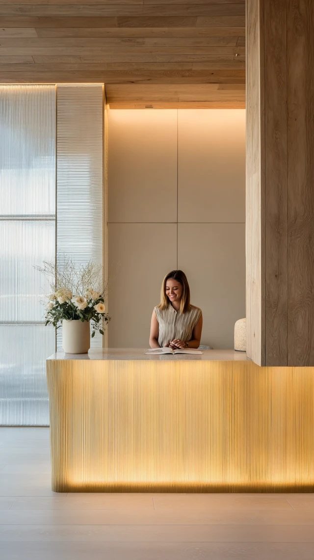 Reception Area Design Warm and Welcoming