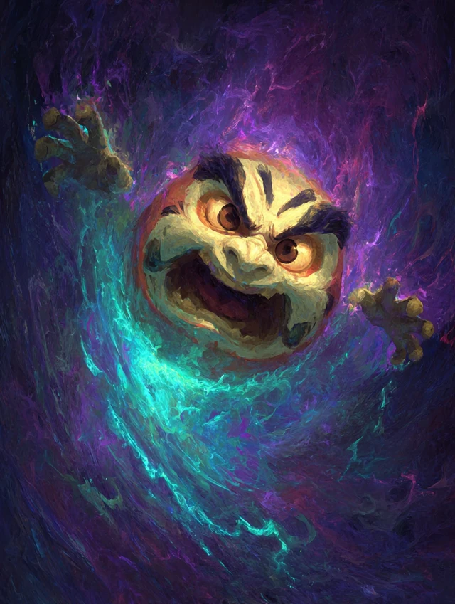Psychedelic Daruma Doll Abstract Art