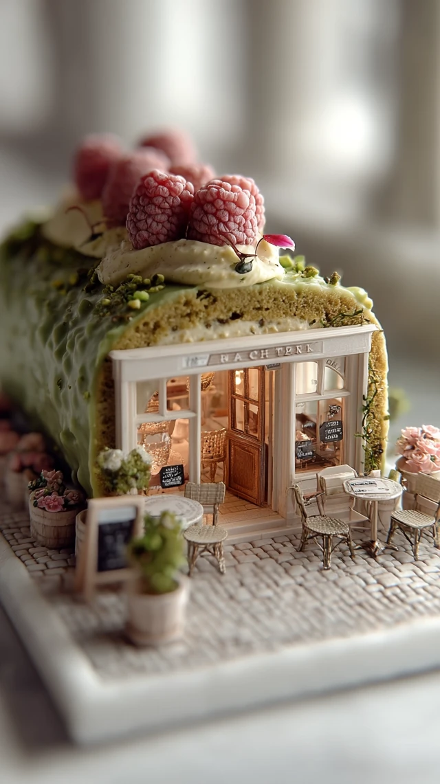 Whimsical Bakery in Cake Miniature French Cafe