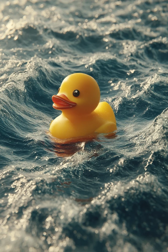 Rubber Duck in the Ocean: Wes Anderson Style