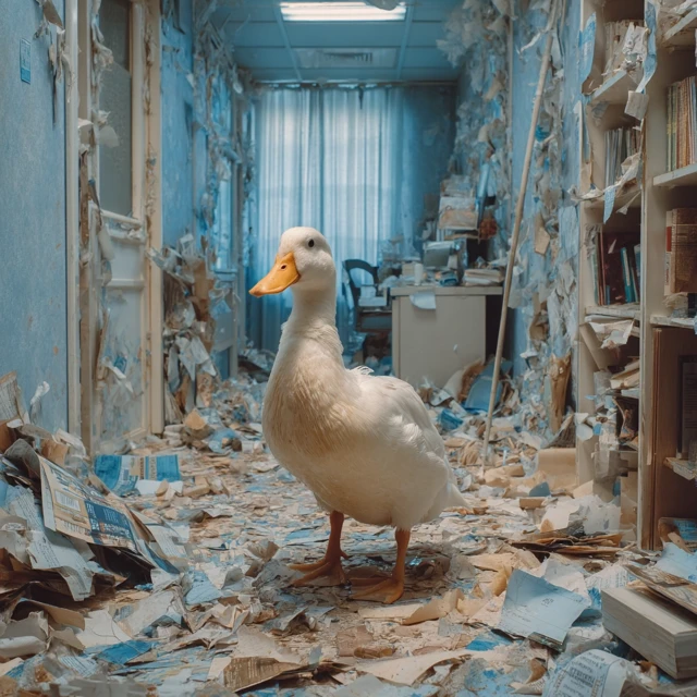 Duck Destroys Medical Office Funny 3D Art