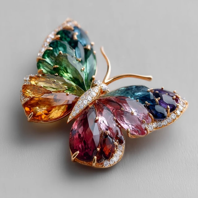 Rainbow Gemstone Butterfly Jewelry Beautiful Trend 2024