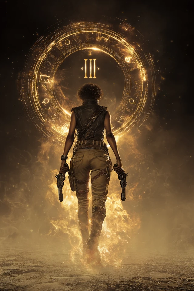 Female Bounty Hunter with Guns Supernatural Halo