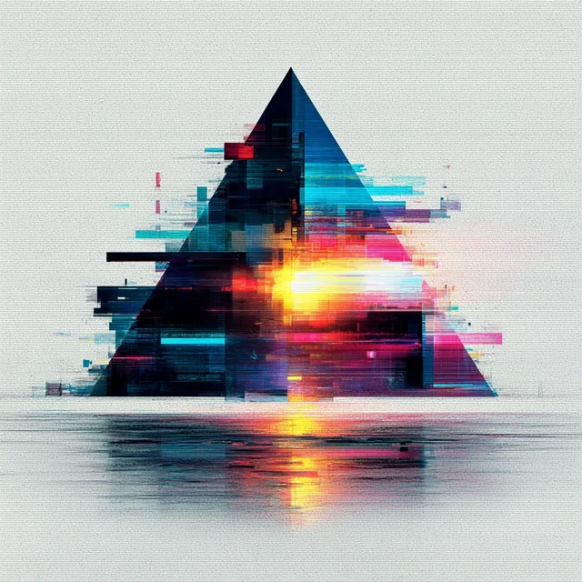 Futuristic Glitch Logo Design: Abstract Triangle
