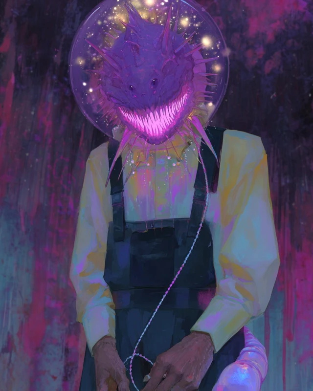 Scyphozoapunk Jellyfish Cyberpunk Illustration