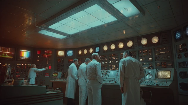 Retro Futuristic Observatory Interior Sci Fi
