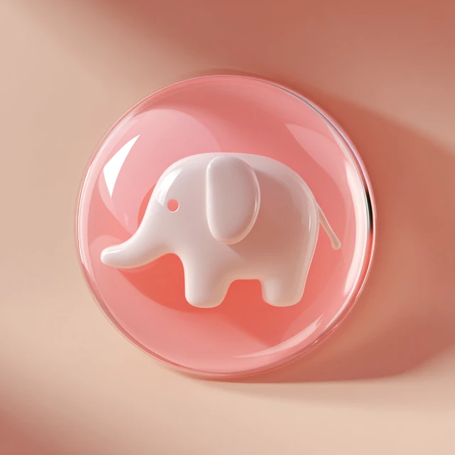 Abstract Cartoon Elephant in Jelly 3D Illustration