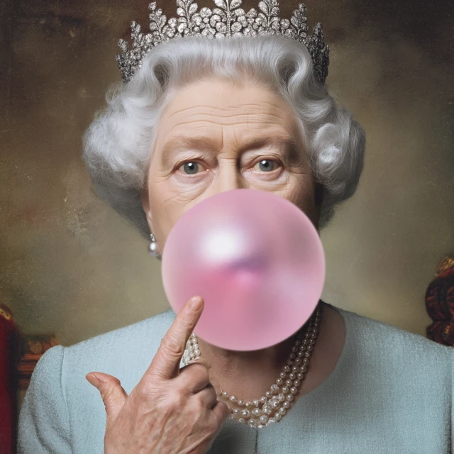 Queen Elizabeth II Chewing Gum Rebellious Art