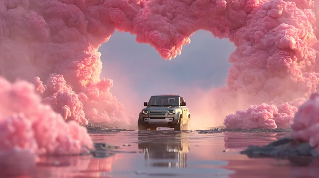 Land Rover Defender SUV Romantic Heart Scene