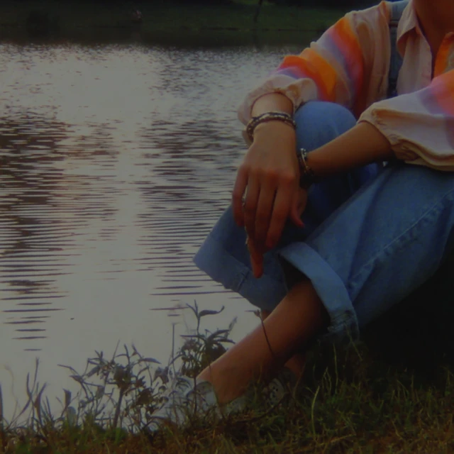 Woman by Pond Analog Photography