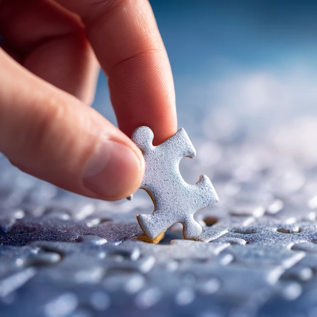 Completing the Puzzle Close Up Shot