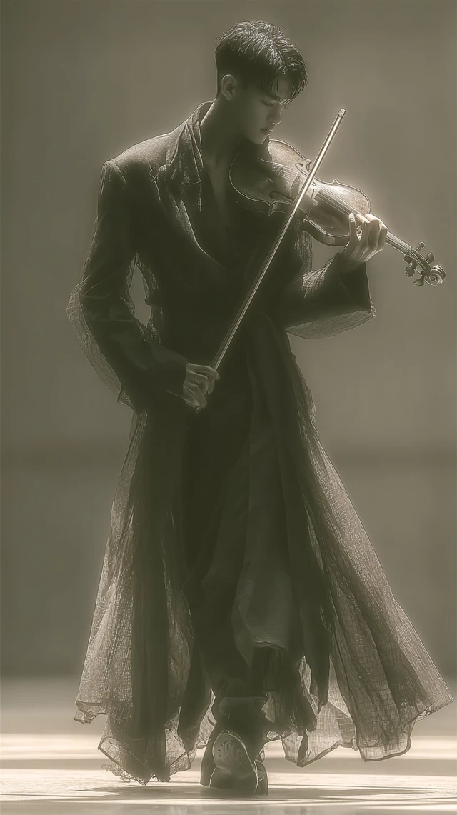 Violinist in Silhouette Modern Art