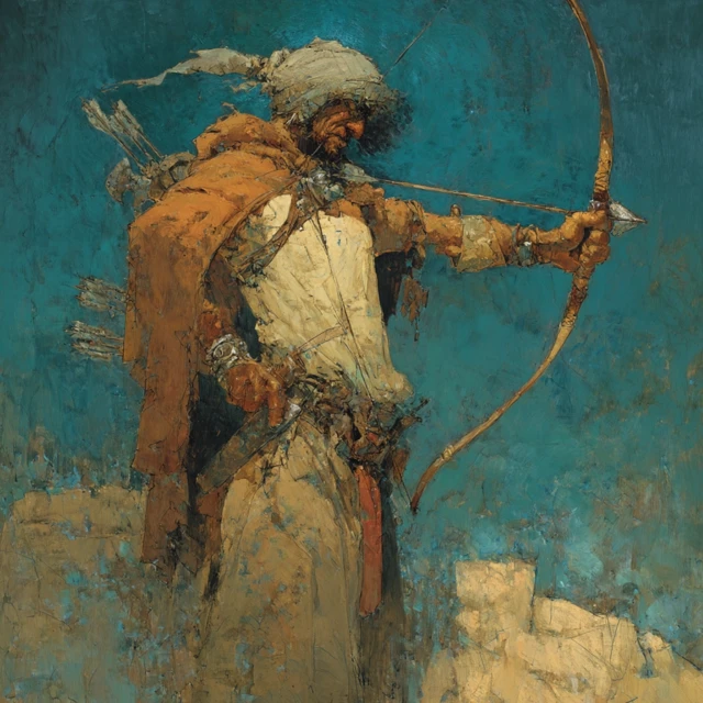 Bronze Age Nomad Archer Illustration Art