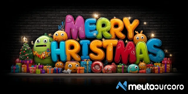 Merry Christmas 3D Cartoon Graffiti Design