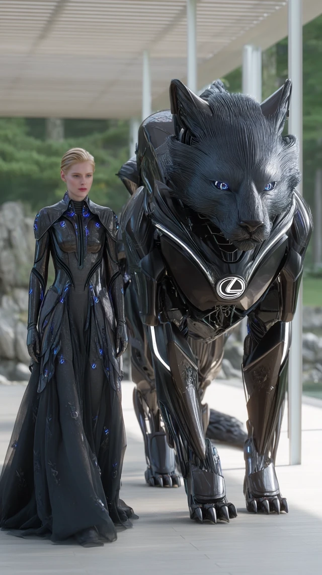 Futuristic Fashion and Chrome Fox Guardian