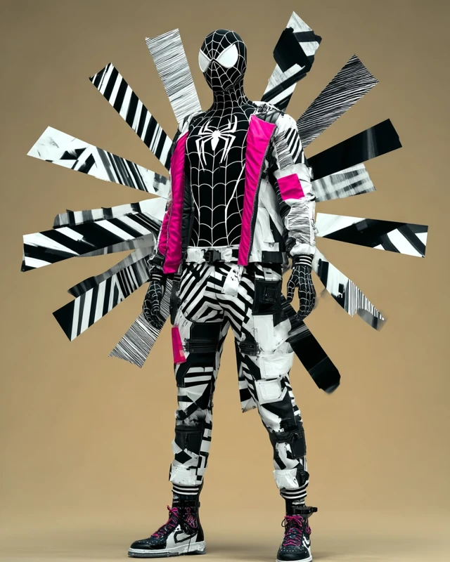Cyborg SpiderMan in Futuristic Cybernetic Mech Suit