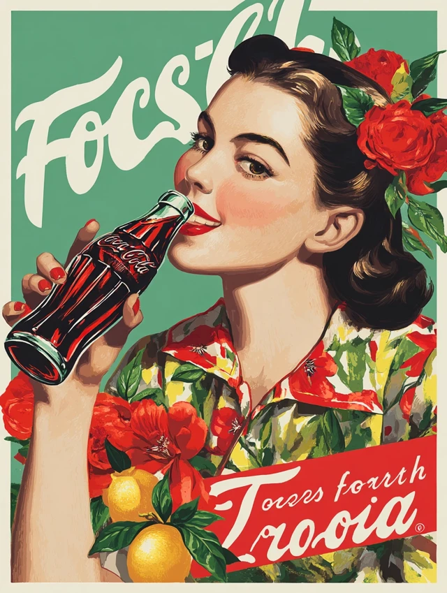 Coca Cola Bottle Poster Art Japanese Style