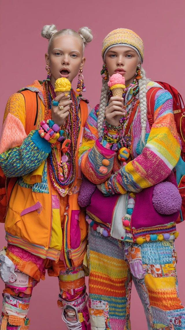 Scandinavian Models OOTD Ice Cream Colorful Accessories