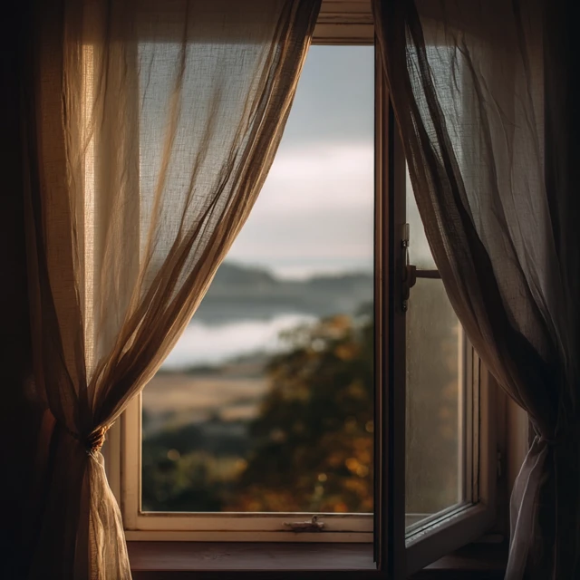 Window View Peaceful Landscape Natural Light Calm Scene