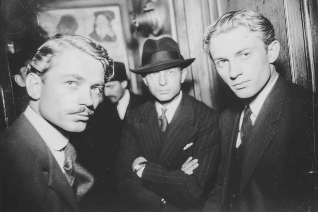 1940s Russian Men in Blazers Black and White Photo