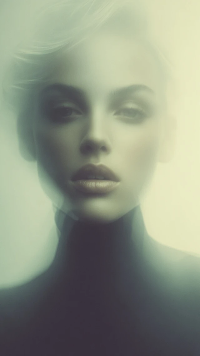 Ethereal Fashion Portrait Double Exposure